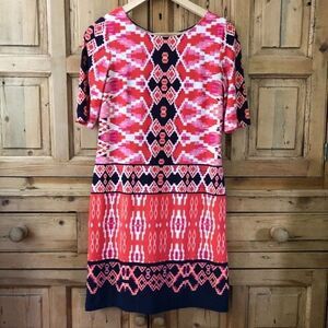 Eliza J 0 Petite Red /‎ Blue Printed Dress - See notes!